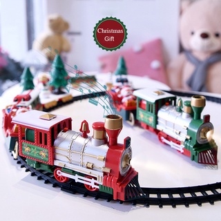 babyya luces y sonidos de navidad tren conjunto de vías ferroviarias juguetes tren de navidad regalo