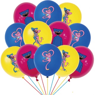 12 Unids/18pcs Poppy Playtime Globo 12inch Huggy Wuggy Látex Ballons Feliz Fiesta De Cumpleaños Decoración Suministros Niños Juguete Niño Niña Juego Tema Globos