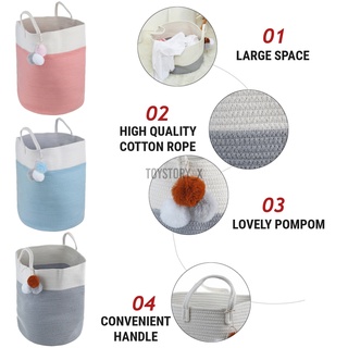 cesta de ropa de almacenamiento de 25 cm/50 cm cesta de ropa de algodón cuerda de juguete cesta (9)