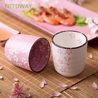Needway Creative taza de té Kawaii cerámica taza de agua estilo cerezo flores cerámica Sakura flor té vajilla Vintage vajilla/Multicolor (1)