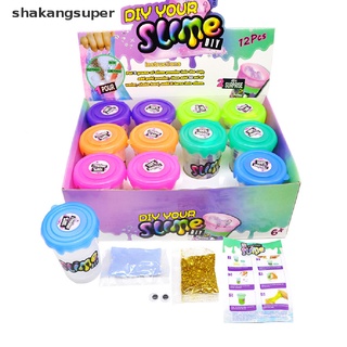 shkas diy glitter make fluffy slime kit de relleno en polvo niño agitar todo el pegamento para limosinas super (3)