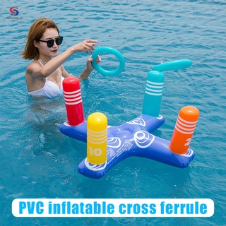 Anillo Inflable De La Cruz Del PVC Juguetes Juego Con 4 Círculos Flotador De Agua De Piscina