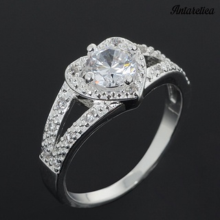 Antártida anillo de plata de ley 925 con forma de corazón de cristal joyería nupcial para mujeres (9)