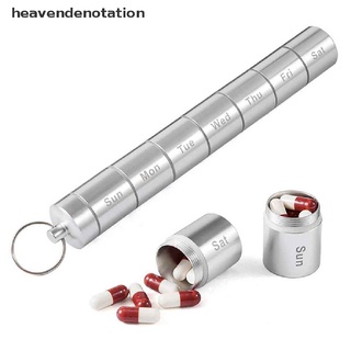 [heavendenotation] caja de pastillas de 7 días de aleación de aluminio impermeable anti óxido organizador desmontable