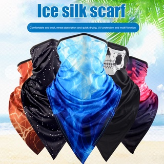 mejor protección uv cuello polaina cubierta máscara cara bandana triángulo hielo seda bufanda