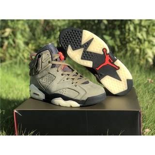 travis scott x air jordan 6 medium olive 2019 zapatos de baloncesto cn1084 200 (1)