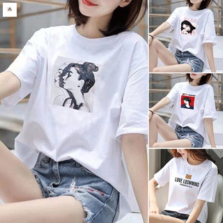 estilo coreano suelto casual todo-partido blanco top verano nueva camiseta de manga corta para las mujeres niña