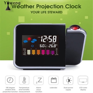 [Yii] LED Digital proyección reloj despertador temperatura humedad higrómetro escritorio tiempo Cal