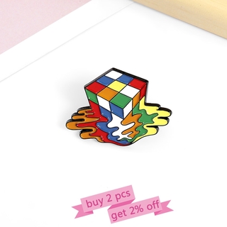 Melty Cube Enamel Pin Custom Colorful Toy Brooch Bag Clothes Lapel Pin Badge Cartoon Jewelry Gift for Kids Friends (2)