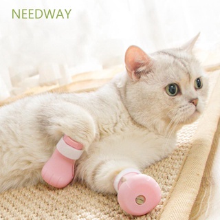 Needway 4PCS gato pie cubierta cubierta de pie garra zapatos gato zapatos de silicona antiarañazos manoplas baño hogar gato garra guantes/Multicolor