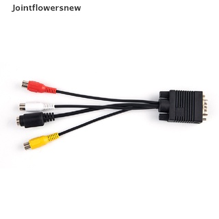 [jfn] cable convertidor 3rca nuevo vga a tv de vídeo adaptador av s-video vga a cable vga a vga: conjunto de flores nuevas