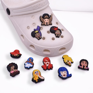 Moda europea y americana niñas serie Jibbitz para Crocs mujeres DIY zapatillas Bae zuecos Crocs Jibbitz Charm suave PVC zapatos accesorios (1)