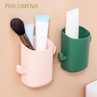 PHILOMENA Cactus Toothpaste Holder Multifunction Bathroom Accessories Toothbrush Storage Rack Space-Saving Wall-Mounted Shaver Shelf Punch Free Bathroom Vanity Storage Organizer Toothbrush Cup/Multicolor