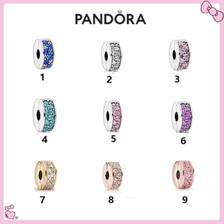 Pandora 925Sterling Plata Brillante Elegante Clip DIY Cadena Adorno Pulsera Charm