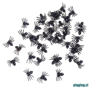 dreamhot*50pcs Small Black Plastic Fake Spider Toys Halloween Funny Joke Prank Props