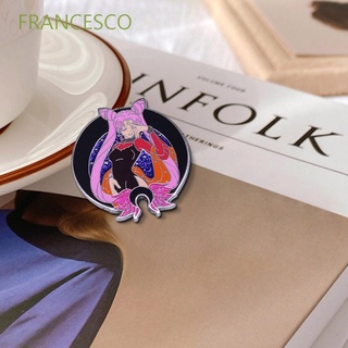 SAILOR MOON Francesco Cool exquisito botón insignia lindo brillo Metal cobre marinero luna botón insignia esmalte Pin