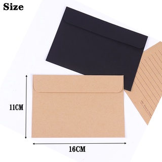 baoes sobres en blanco vintage tarjeta de regalo sobres de papel negro rojo para la escuela oficina invitación de negocios papel kraft retro simplicidad letras suministros (2)