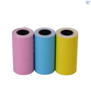 Smartoffice papel adhesivo de Color imprimible rollo de papel térmico directo con autoadhesivo 57*30 mm (2.17*1.18 pulgadas) para PeriPage A6 Pocket impresora térmica para PAPERANG P1/P2 Mini impresora fotográfica, 3 rollos