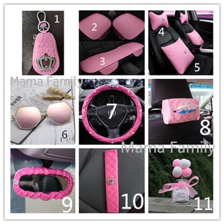 Pink Series-Almohadilla Para Cinturón De Seguridad De Coche , Diseño De Felpa , Estilo Corona , Almohada Para El Cuello (1)