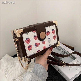 ✒✓✷Bag female 2021 new box bag trendy high-end niche cute print one-shoulder messenger chain small square bag