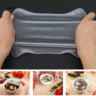 [kn] herramienta de cocina transparente cuadrada reutilizable silicona envoltura de alimentos sello de la cubierta de la película