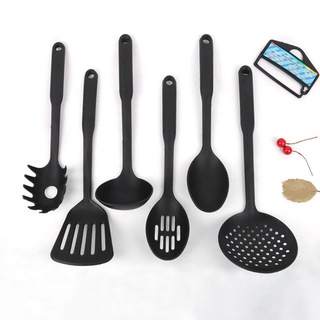 Alguien a usted seis piezas de Nylon utensilios de cocina conjunto antiadherente espátula cuchara conjunto de espátula de cocina cuchara herramienta de cocina (6)
