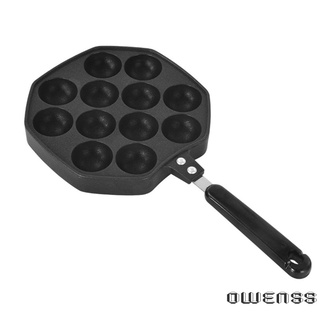 (Owenss) 12 cavidades de aleación de aluminio antiadherente Takoyaki Pan Maker pulpo bolas pequeñas hornear Pan herramientas (1)