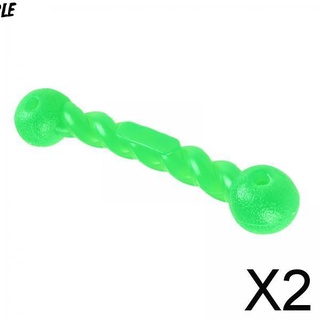 [doble] 2x goma mascota perro cachorro forma de hueso falso masticar juguete Molar dientes limpios juguete verde L