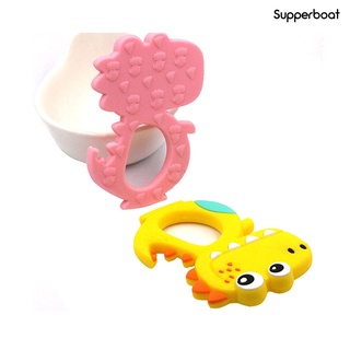 Supp silicona dinosaurio bebé masticar chupete maniquí mordedor masaje sensorial dentición juguete (6)