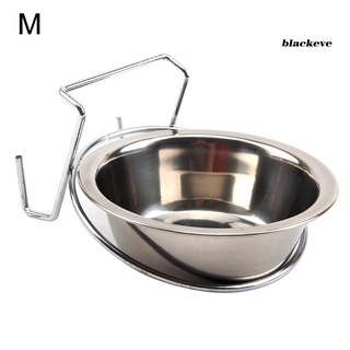 Be-Stainless acero perro mascota tazón jaula jaula colgante plato de alimentos alimentador de agua con gancho (9)