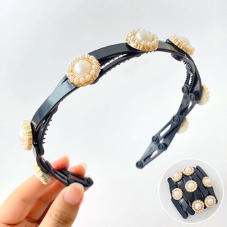 Landen accesorios para el cabello Headwear perla flor cristal mujeres mujeres diadema plegable diadema (3)