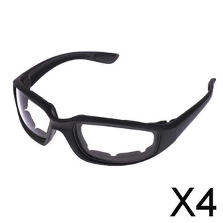4 gafas de montar para motocicleta a prueba de viento acolchadas cómodas transparentes