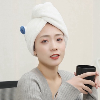 kyung mujeres sombrero de ducha suave turbante toalla seca cabello conejo oso koala microfibra super absorbente secado rápido baño secador de pelo envoltura gorra (7)