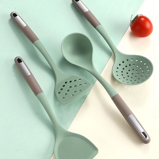 Anhengxin utensilios de cocina utensilios de cocina utensilios de cocina espátula herramientas de cocina accesorios pala Gadgets silicona resistente al calor cuchara de sopa antiadherente (3)