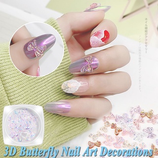 Yaoshang Aurora Sinfonia Ab Cristal láser Holográfico 3d moño nudo mariposa pedrería de uñas decoraciones de Arte de uñas (7)