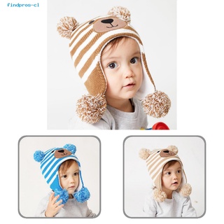 [Findpros] Windproof Kids Hat Fluffy Pompom Ear Cap Hat All Match for Outdoor