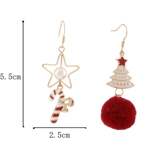 Aretes/pendientes con perlas y estrellas De árbol De navidad para mujer (3)