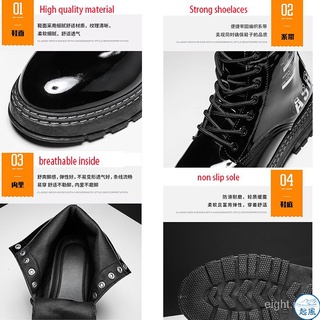 Botas de los hombres transpirable zapatos masculinos antideslizante de cuero de la Pu bota g6Xs (4)