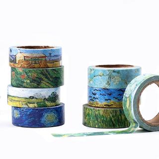 NIKKI'S SHOP 1pcs/caja creativa Van Gogh pintura al óleo japonesa enmascaramiento Washi cinta decorativa papelería adhesiva (6)