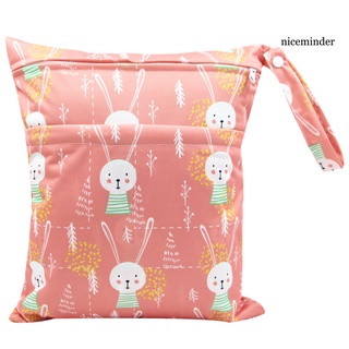 Nice_Baby bolsa de pañales portátil impermeable con doble cremallera de dibujos animados de impresión bolsa de almacenamiento (6)
