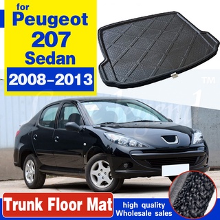 Para Peugeot 207 2008-2013 sedán trasero de carga forro de arranque bandeja de barro impermeable almohadilla Protector de tronco personalizado forro 2009 2010 2011
