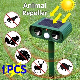 ANNAES Solar Powered Animal Repeller Eco-friendly Pest Control Dog Chaser Garden Deterrent Bird Cat Outdoor Ultrasonic Repellent/Multicolor