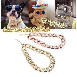 Collares De Perro Para Mascotas De Moda , Oro Grueso Chapado En Plástico Para Cachorros , Cadena Gruesa De Eslabones Cubanos