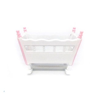 ii 1:12 miniatura casa de muñecas muebles blanco de madera bebé vivero cuna cama cuna mini casa de muñecas accesorios decoración