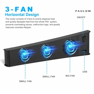 [Paulom] Portable 3 Fans Game Console Cooling Fan Playstation Accessories for PS5 DE/UHD Version (7)
