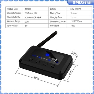 Transmisor Adaptador Receptor de Audio Inalmbrico Bluetooth 5.0 2 en 1 Baja
