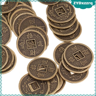 50Pcs Alloy Chinese Fortune Coins Feng Shui I-ching Lucky Coin Souvenir 2cm