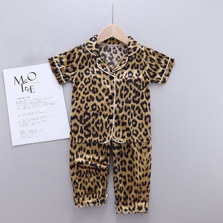 Se7en 2pcs verano niños leopardo impresión pijamas para 1-6Y