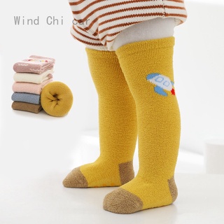 Calcetines de terciopelo coral para bebé/medias antideslizantes sobre la rodilla/calcetines de piso para niños