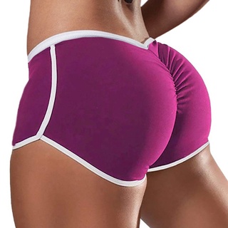 las mujeres de la moda pantalones cortos de yoga de color sólido apretado ajuste de la cadera inferior pantie gimnasio entrenamiento elástico casual deportes pantalones cortos